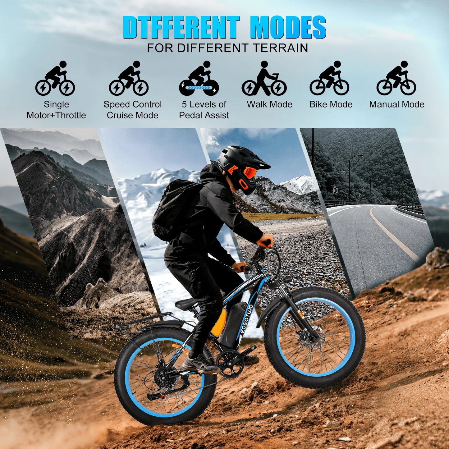 EOEOTWO 1500W Electric Fat Tire Ebike For Adults Long Range