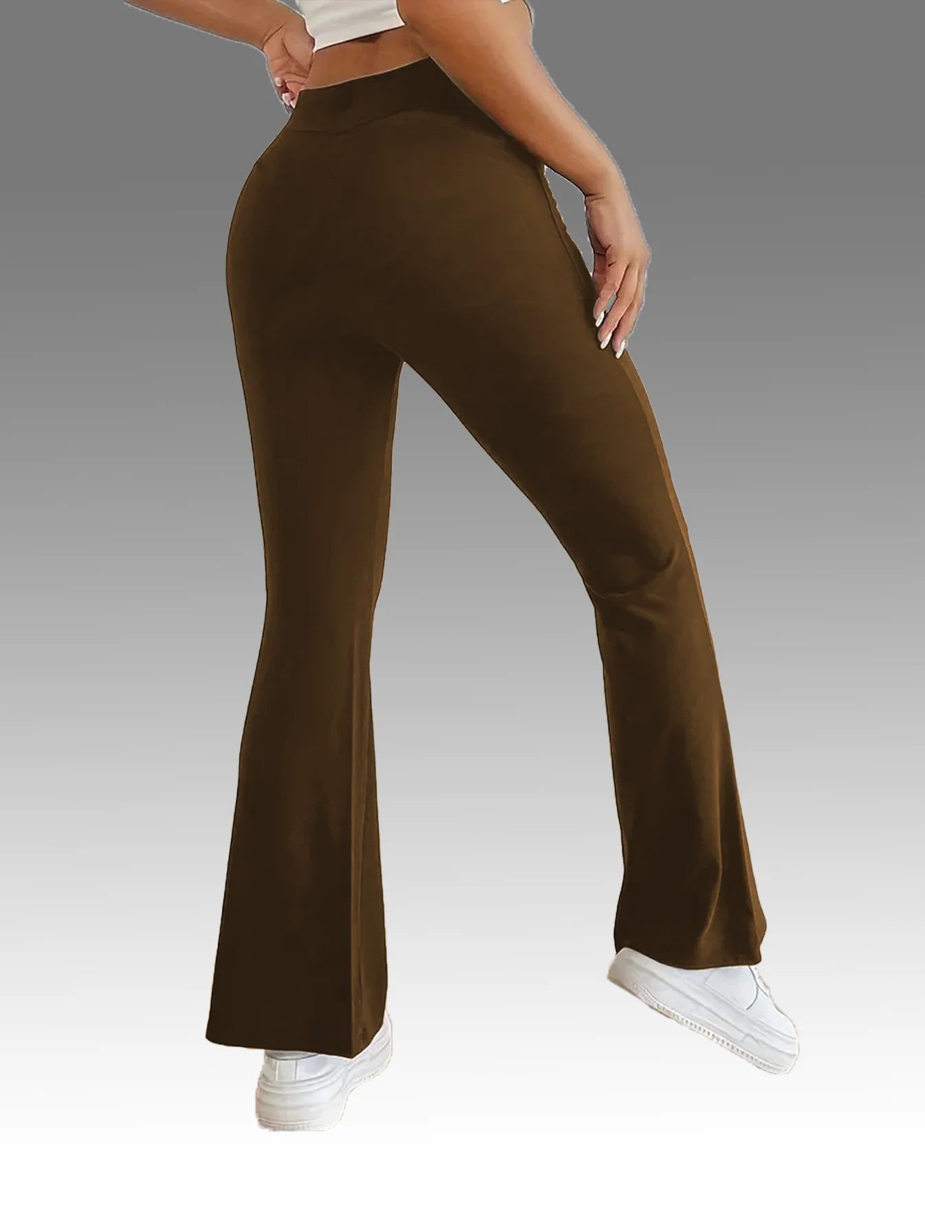 【 3-piece set 】 Popular flared pants for women, slim sports yoga pants with hip lifting, pocket style tri color combination se